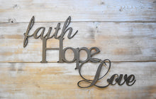 Faith Hope Love Metal wall art