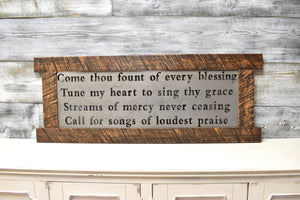 Come Thou Fount scripture framed sign